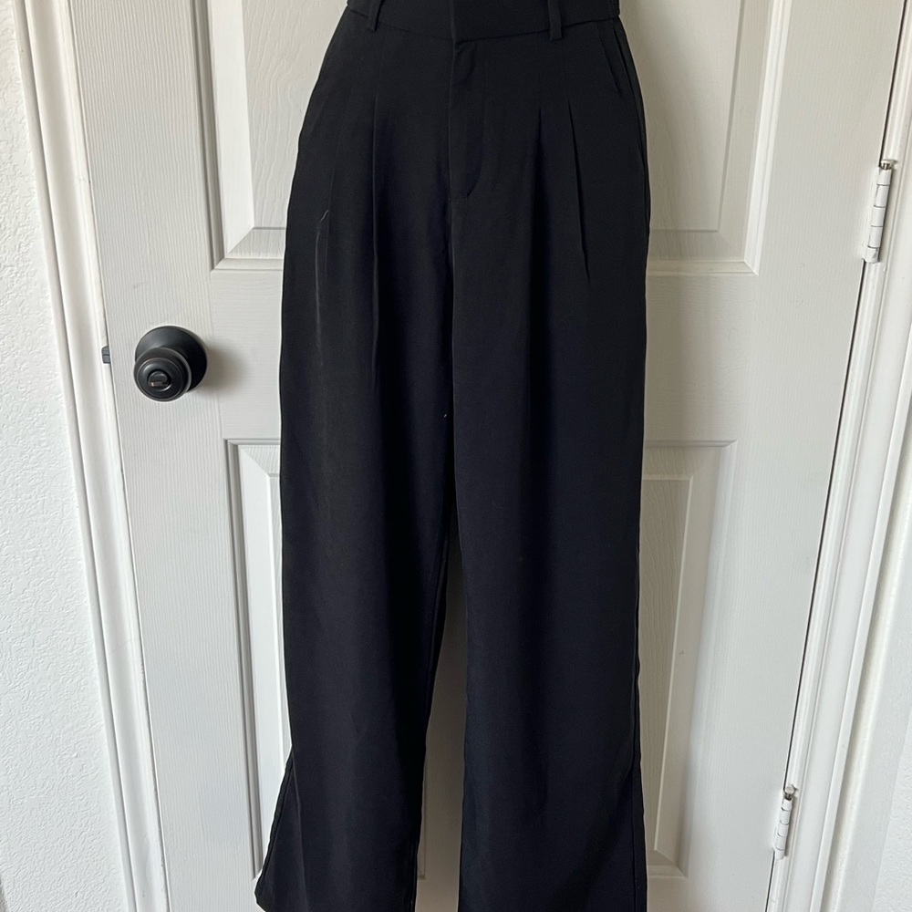 Elegant Black Women's Wide-Leg Pants